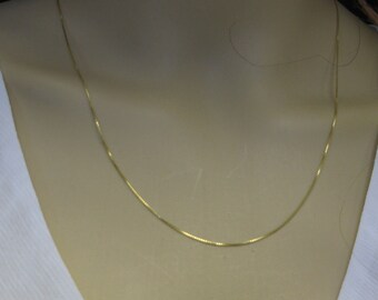 Gold Over Sterling Silver Tiny Box Necklace-0.8mm Tiny Box Chain