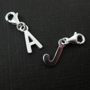 Dijes para pulseras - Dijes para pulseras de plata de ley - Dijes con iniciales, letras, dijes del alfabeto - Accesorios para joyería - Dijes con cierre - SKU: 291057