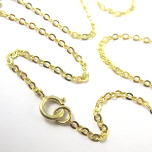 22K Gold plated Sterling Silver Chain - Cable Flat Oval - Finished Necklace for Pendant, Ready to Wear - All Sizes - SKU: 601021-VM