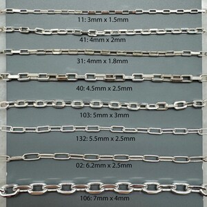 925 Sterling Silver Bulk Chains By The Foot-Permanent Jewelry-Unfinished Jewelry Making Chains-Jewelry Supplies-Over 100 Different Styles image 6