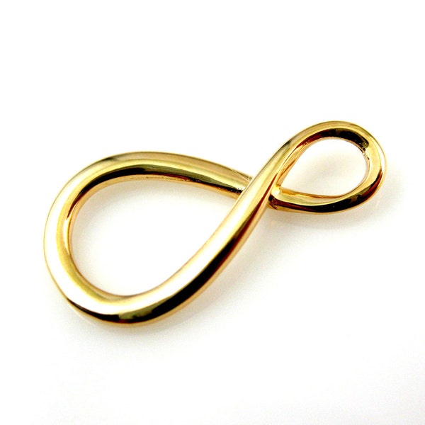 Infinity Charm Connector,22k gold plated Sterling Silver Charm-Jewelry Findings Supplies-Figure 8 Pendant - 19mm ( 1 piece ) SKU: 201063-VM