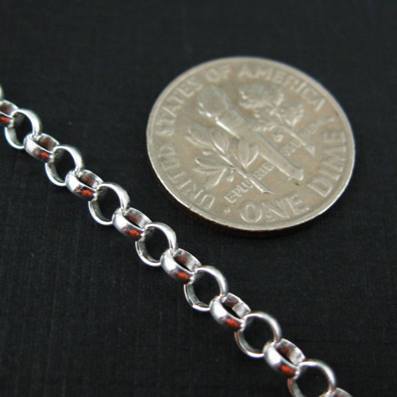 Charm Bracelet-925 Sterling Silver Charm Bracelet 3.5mm Rolo Chain Bracelet-Handmade Jewelry Bracelet 8 inches SKU: 601003-8 image 2