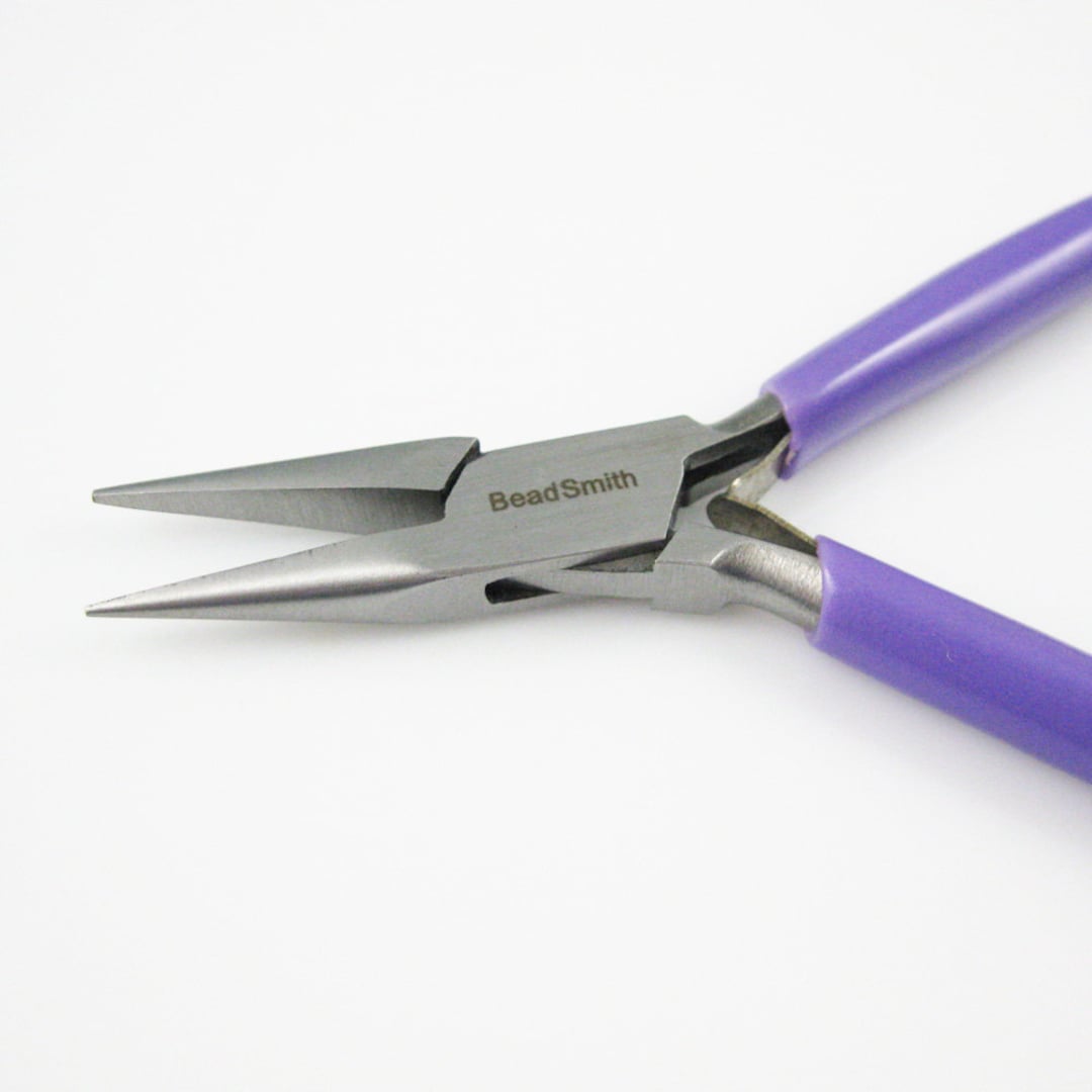 Tools Beadsmith Superfine Chain Nose Pliers With Spring Purple Handle