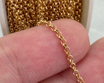 Gold gefüllt kleine Rolo Kette-Bulk Kette durch den Fuß-1,8 mm Rolo Kette-Dauerhafte Schmuck Kette-Unfertige Schmuck Kette-Bulk Schmuck Lieferungen
