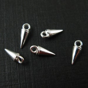 Spike Charm-Sterling Silver Charm - 8mm Spike Stud Charm - Cone Charm - Jewelry Making Charm - Findings SKU: 201232