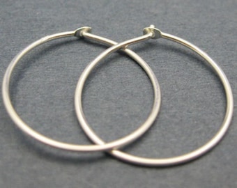 Hoops-Earring Findings-Earring Hoops-925 Sterling Silver-Simple Hoop Earrings-21mm Hoop Earrings-Jewelry Supplies-(5 pairs)