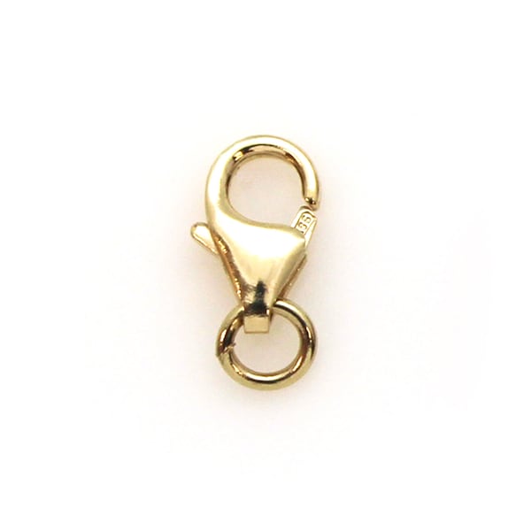 14K Solid Gold Lobster Clasp - 14K Yellow Gold Lobster Clasp 8.2x4.8mm - Findings for Pearl Necklaces or Bracelets (1 clasp) SKU: 202137-8Y