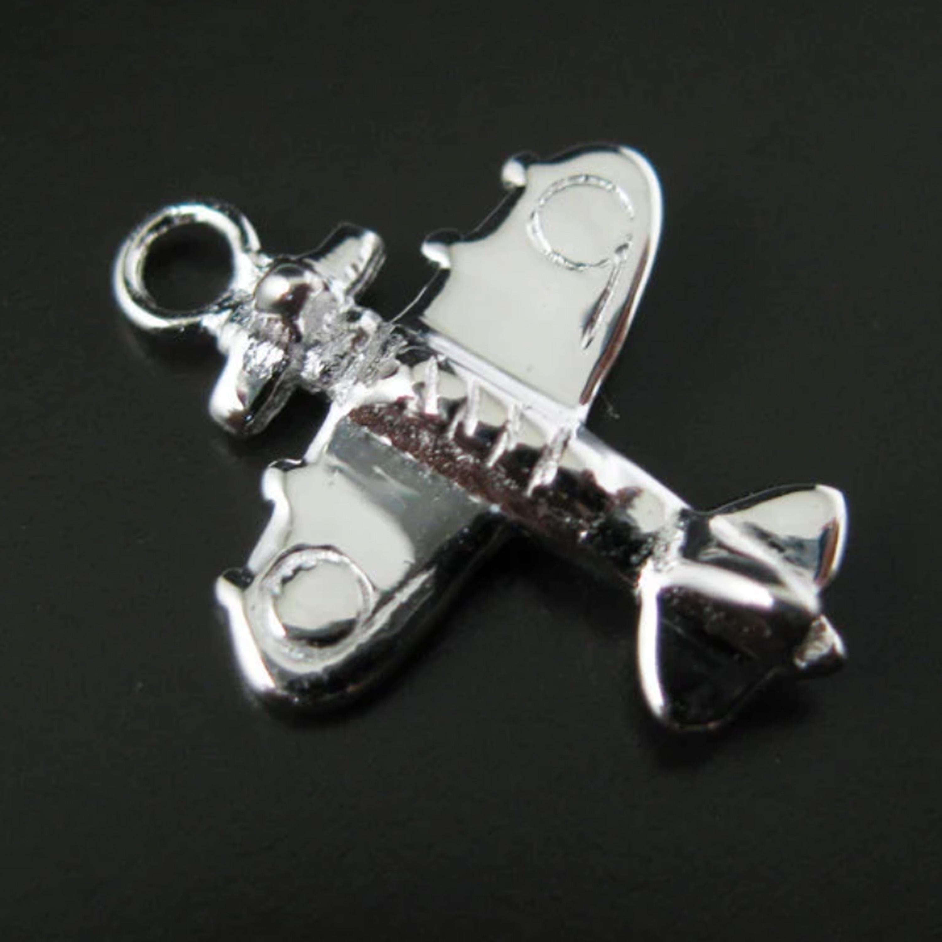 100 Ciondoli Aereo In Argento - Lega, Per Gioielli Fai Da Te, 22x15 Mm - Foto 4