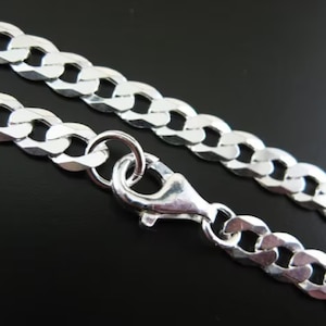 Sterlingzilveren bedelketting - dikke diamanten schakel van 7 x 5 mm (18 inch) - Artikelnummer: 601038-18