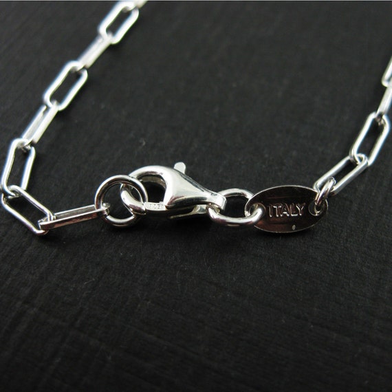 アクセサリー Silver chain long necklace Sterling Silver 4.3mm Open Elongated Link Chain 22