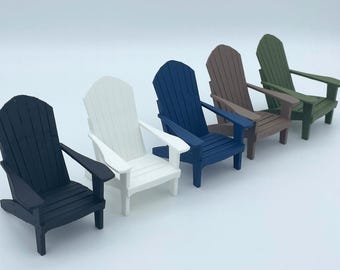 Dollhouse Miniature Adirondack Chair ~ Deck Chair for Tiny Ski Cabin in 1:12 Scale