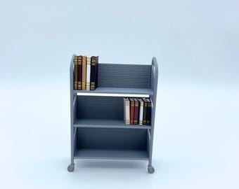 Mini Library Book Cart ~ 1/12 dollhouse scale
