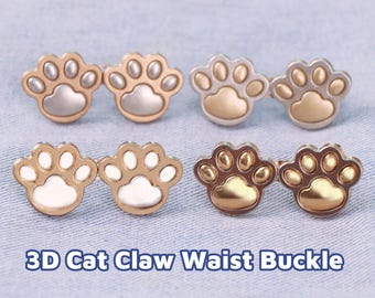 Broches con clip para pantalones y faldas: hebilla de cintura con forma de garra de gato 3D para jeans, cierre de cintura con clip para cárdigan, sin costuras, cierre para capa de festival.