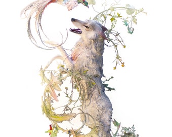 a feral antiquity I - wolf  - Original Giclee Edition Print - 13x19"