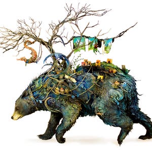 the burden of motion and ambition - black bear - Original Giclee Edition Print - 13x19"