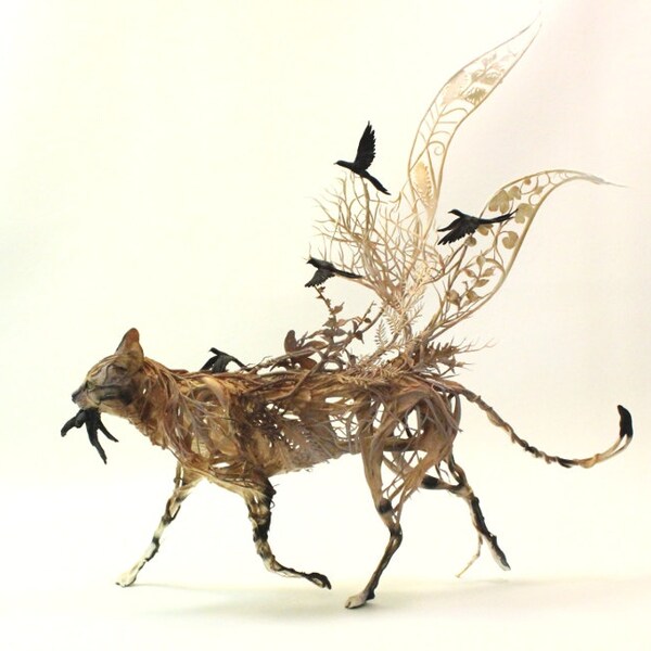 Lybica Trotting - original handmade OOAK clay art sculpture