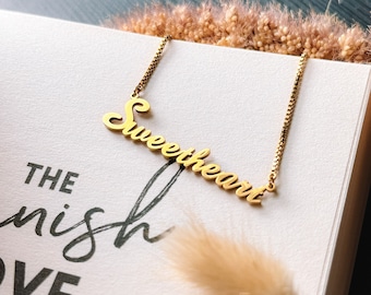 Premium &#39;Sweetheart&#39; Stainless Steel Necklace, Romance Inspired Bookish Merch Jewellery