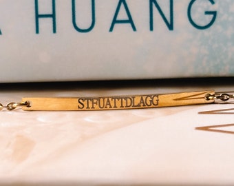 Premium &#39;STFUATTDLAGG&#39; Stainless Steel Bracelet, Romance Inspired Bookish Merch Jewellery