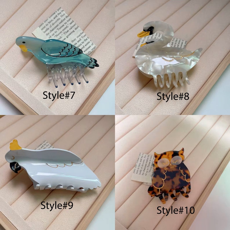 Bird Hair Claw Clip, Animal Shape Hair Clip, Peacock Parrot Toucan Hair
