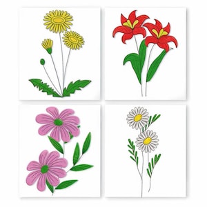 Flowers Embroidery Design . Birth Flower Floral Botanical Wildflower Meadow Garden embroidery Pattern