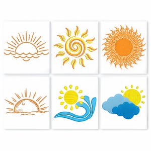 Sun Embroidery Design . Mini Sunshine Machine Embroidery Pattern
