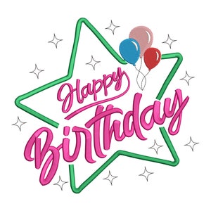 Stickdatei Alles Gute zum Geburtstag, Maschinenstickerei