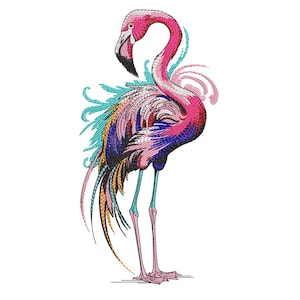 Flamingo Embroidery Design – Bird embroidery design machine embroidery pattern - instant download - baby girl embroidery file