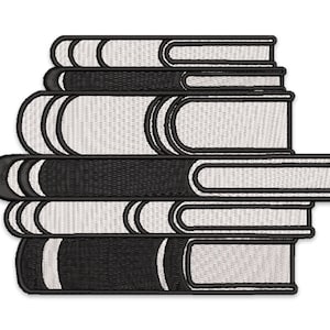 Book Stack Embroidery Design, Books Embroidery Design. Back to School Machine embroidery design