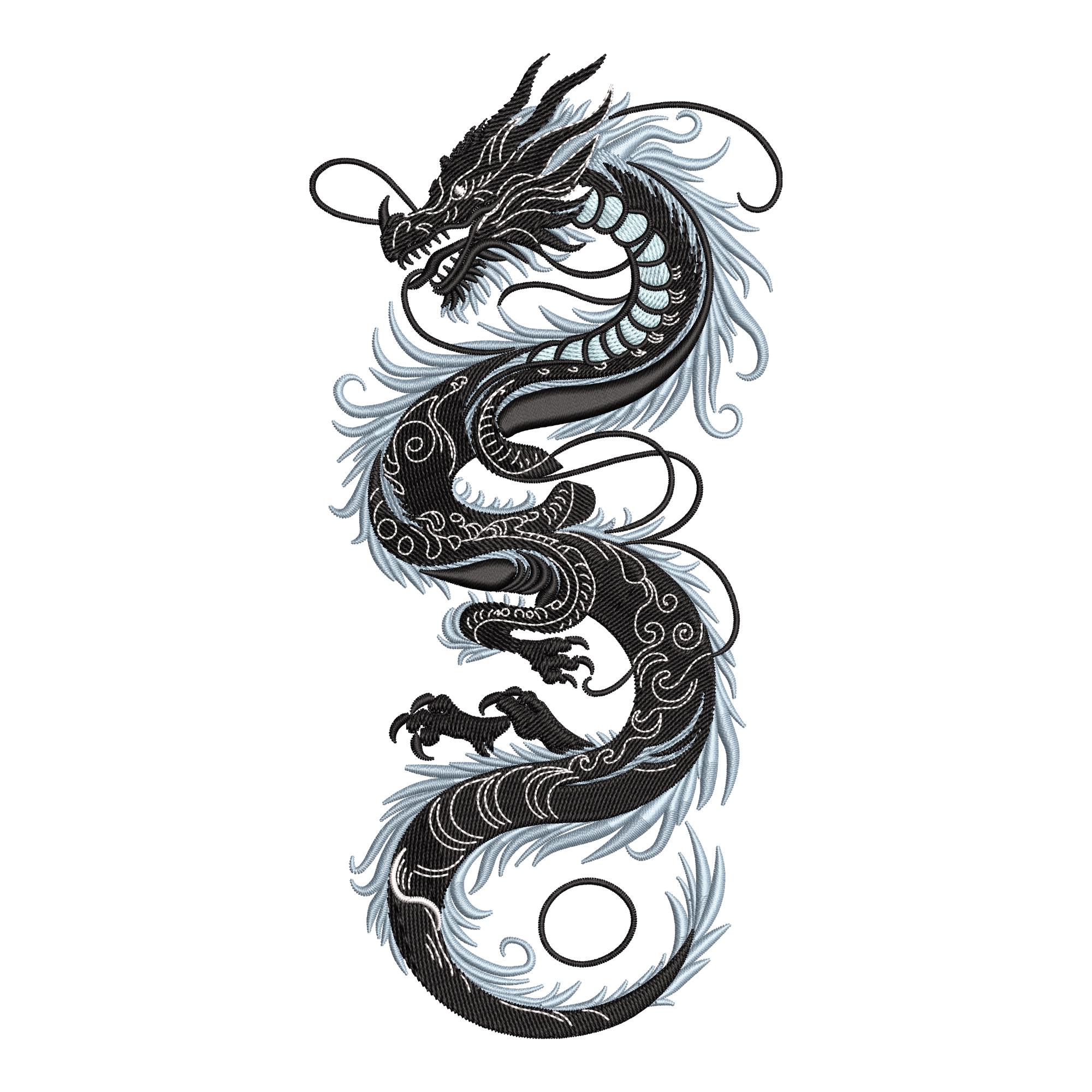 Dragon Embroidery Design – Mystic Dragon Machine Embroidery Design, Chinese dragon Embroidery File