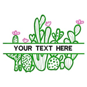 gespleten cactus borduurontwerp, cactus machineborduurontwerp