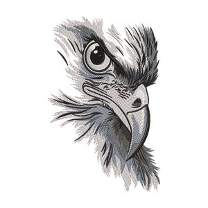 Eagle Embroidery Design – American Bird Face for Dark Fabrics, Symbol of U.S. Pride, Machine Embroidery Files
