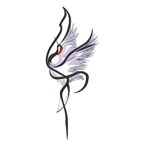 Crane Machine embroidery design, Japanese embroidery file