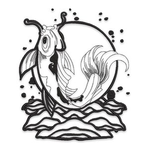 Japanese Koi Fish Machine Embroidery Design