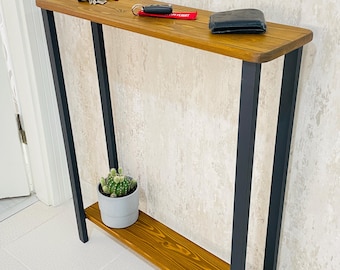 Slim Dresuar for Entryway, Tall Narrow Console Metal Rustic Leg, Hallway Stand Metal Legs, Small Space Furniture, Modern Farmhouse Style