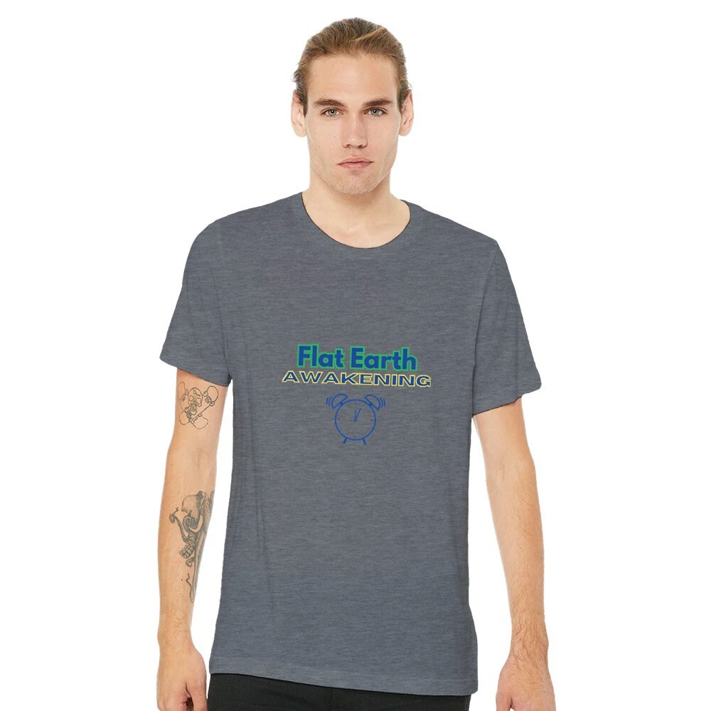 Flat Earth Awakening Premium Unisex Crewneck T shirt Bella Canvas 3001 Etsy UK