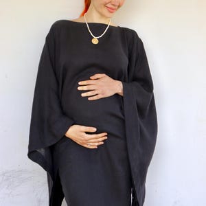 Sukienka ciążowa z lnu, sukienka ciążowa boho, sukienka ciążowa casual, sukienka ciążowa oversize, luźna sukienka ciążowa