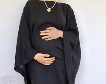 100% Linen Maternity Maxi Dress, Boho Empire Waist, Loose Fit, Sustainable  Clothing - AMAZON - Etsy