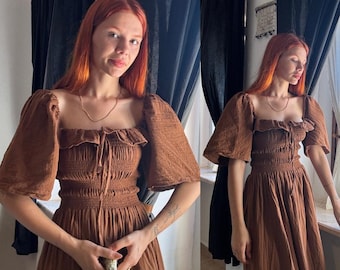 Long Boho Dress, Off Shoulder Dress, Cotton Dress, Summer Long Dress, Dress, Bohemian Dress, Flowy Dress, Boho Dress, Muslin Dress