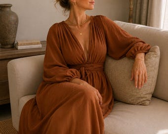 Goddess Dress, Linen Flowy Dress, Summer Long Dress, Dress, Bohemian Dress, Flowy Dress, Boho Dress, Bohemian Long Dress