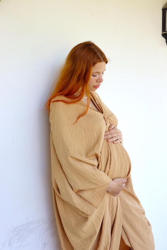 Linen Maternity Dress, Pregnant Boho Dress, Casual Maternity Dress, Boho Maternity Gown Baby Shower, Maternity Photoshoot Dress, Oversized