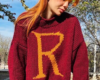 Weasley Christmas Sweater, Harry Potter Sweater, Personalized with Initials  Jumper, Hogwarts Sweater, Magical Gift for Harry Potter Fans