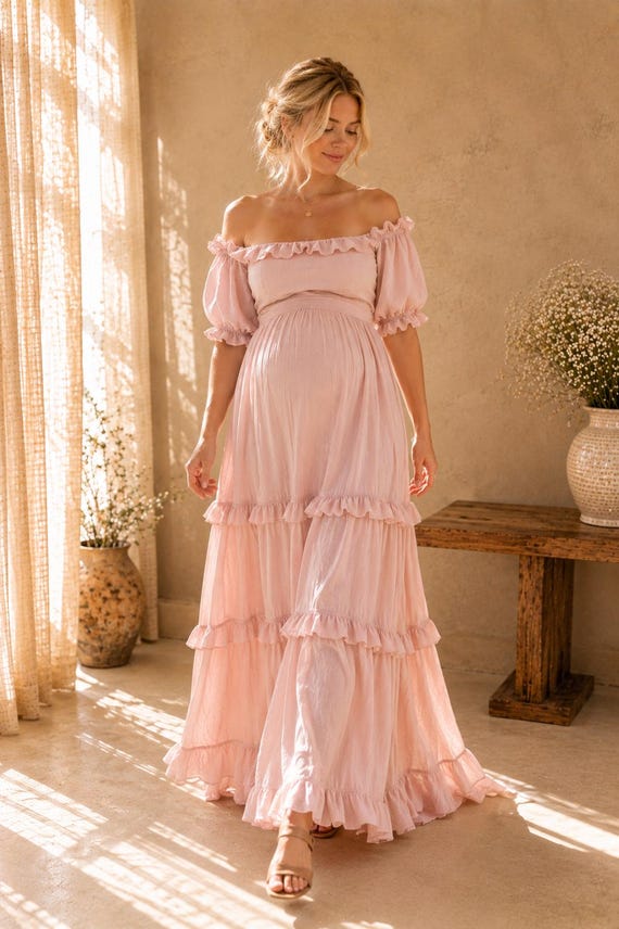 Linen Maternity Dress, Pregnant Boho Dress, Casual Maternity Dress, Boho Maternity Gown Baby Shower, Maternity Photoshoot Dress, Flowy Dress
