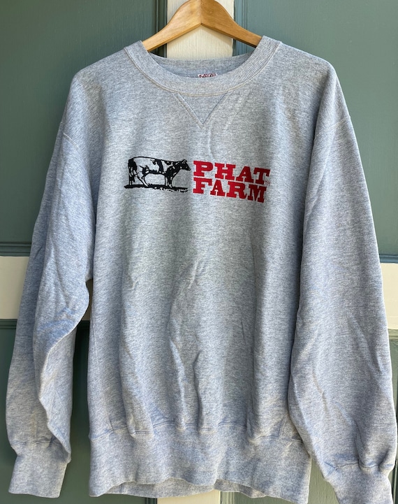 Mens XXL Phat Farm Hoodie Sweatshirt Beige Embroidered Zipup