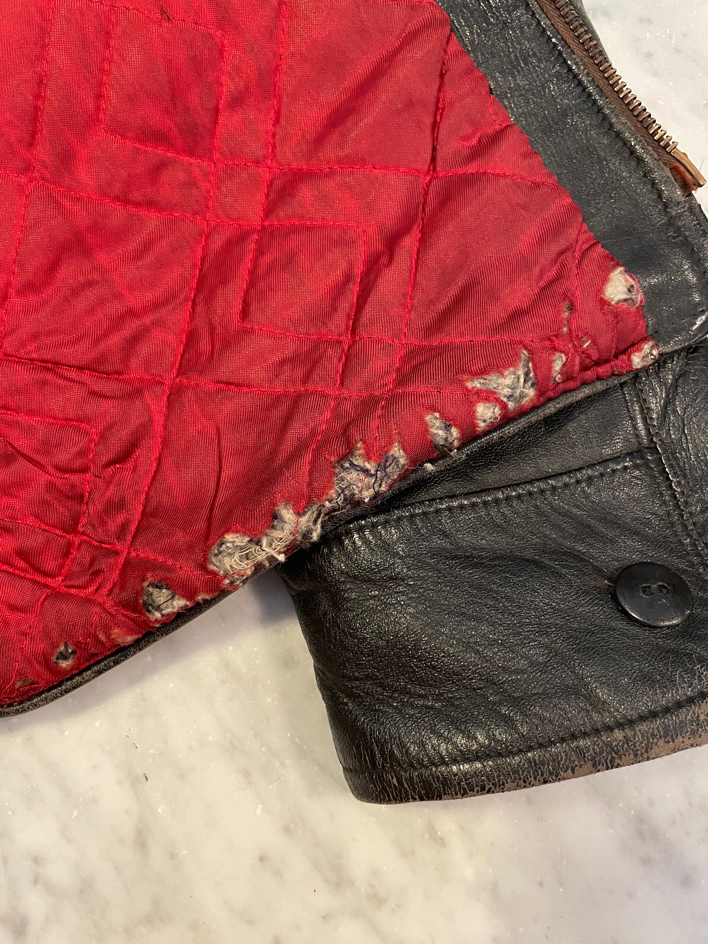 Vintage 1950s Black Horsehide Leather Jacket Vintage 1950s Black Horsehide Leather Jacket