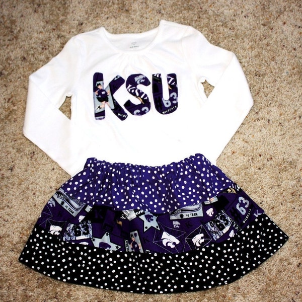 K State skirt and shirt