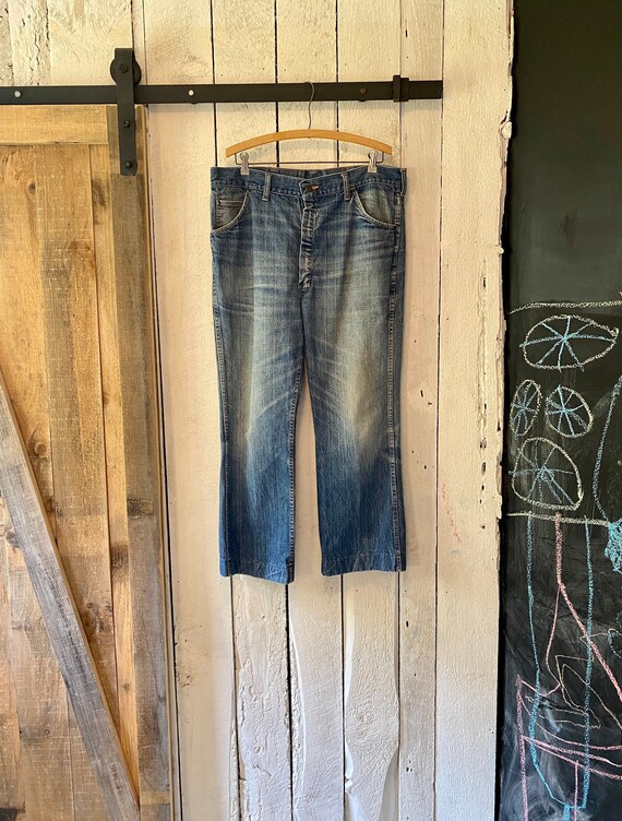 Vintage 70s Blue Sun Faded Denim High 