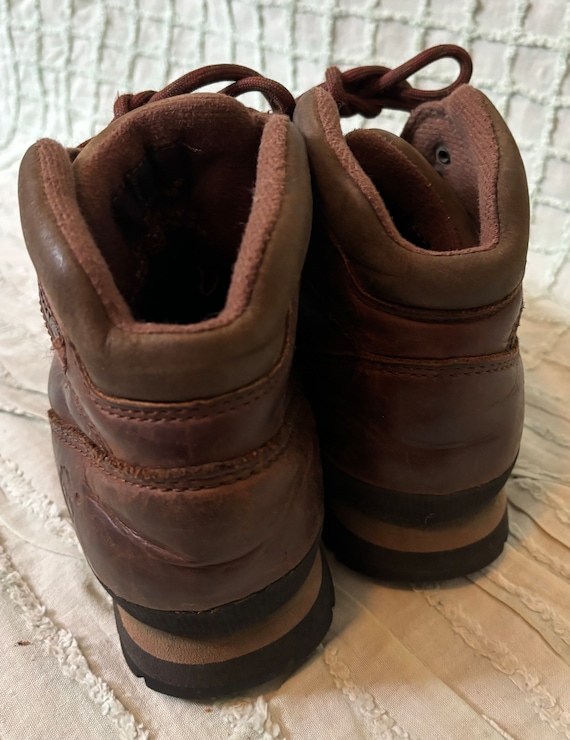 Vintage 90s Brown Leather Lace Up Chukka Hiking A… - image 7