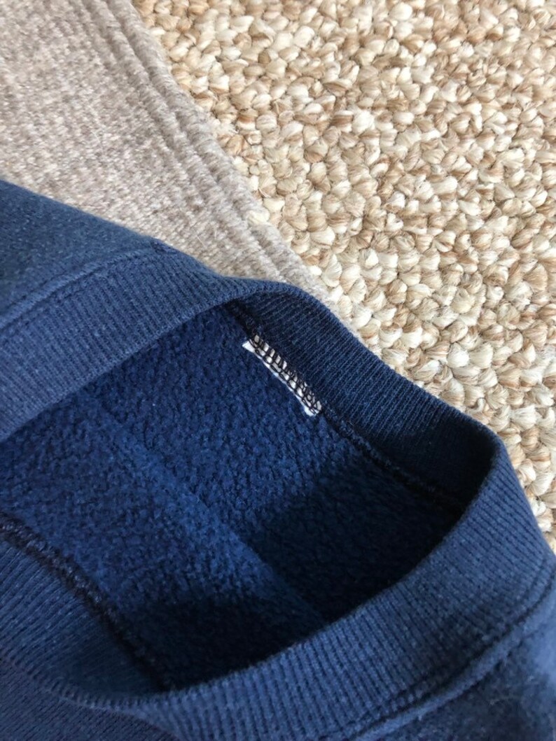 Vintage 80s Retro Navy Blue Super Soft Thin Faded Basic Staple Sweatshirt Kids 2T