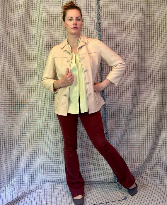 Vintage 60s Beige Mid Western Sport Togs Leather Jacket Mens Vintage 60s Beige Mid Western Sport Togs Leather Jacket Mens