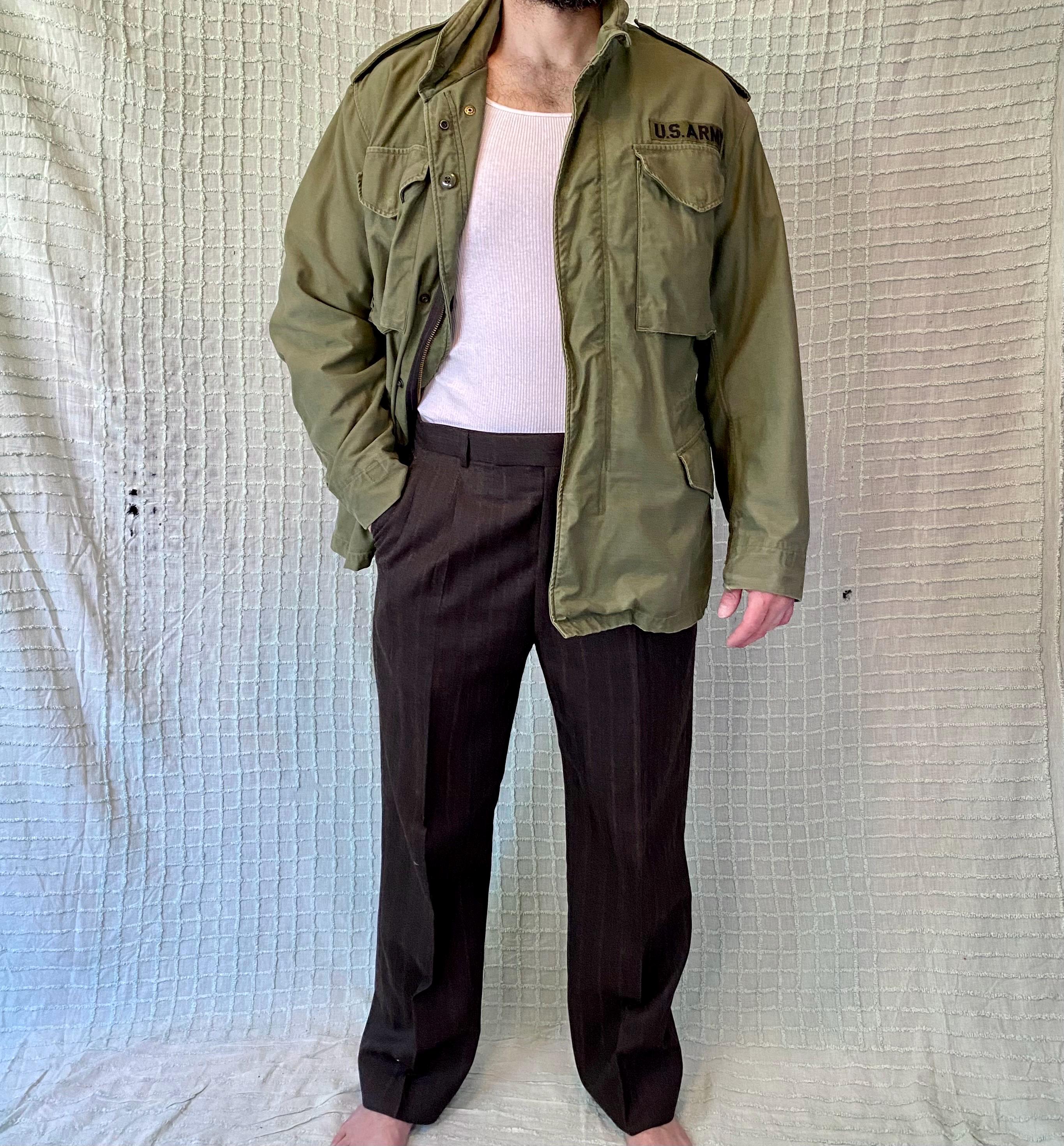 Vintage 70s Vietnam War M65 Field Jacket US Army Coat Olive Drab 